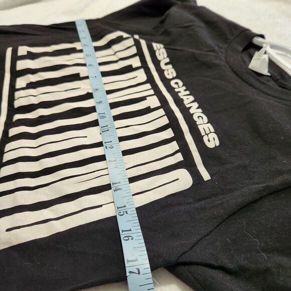 Tultex Tshirt Unisex Size Small Black Logo Jesus Changes Everything For Everyone - Picture 4 of 8